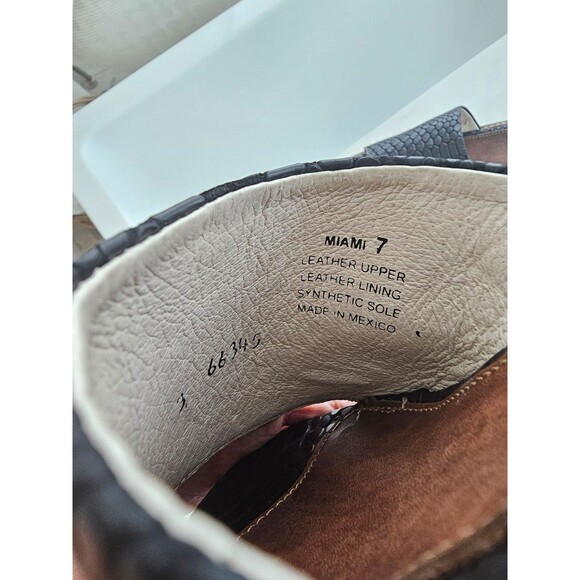 Freebird MIAMI Wedge Leather Sandal Black Snake Boho 7-7.5 NIB - Picture 8 of 10